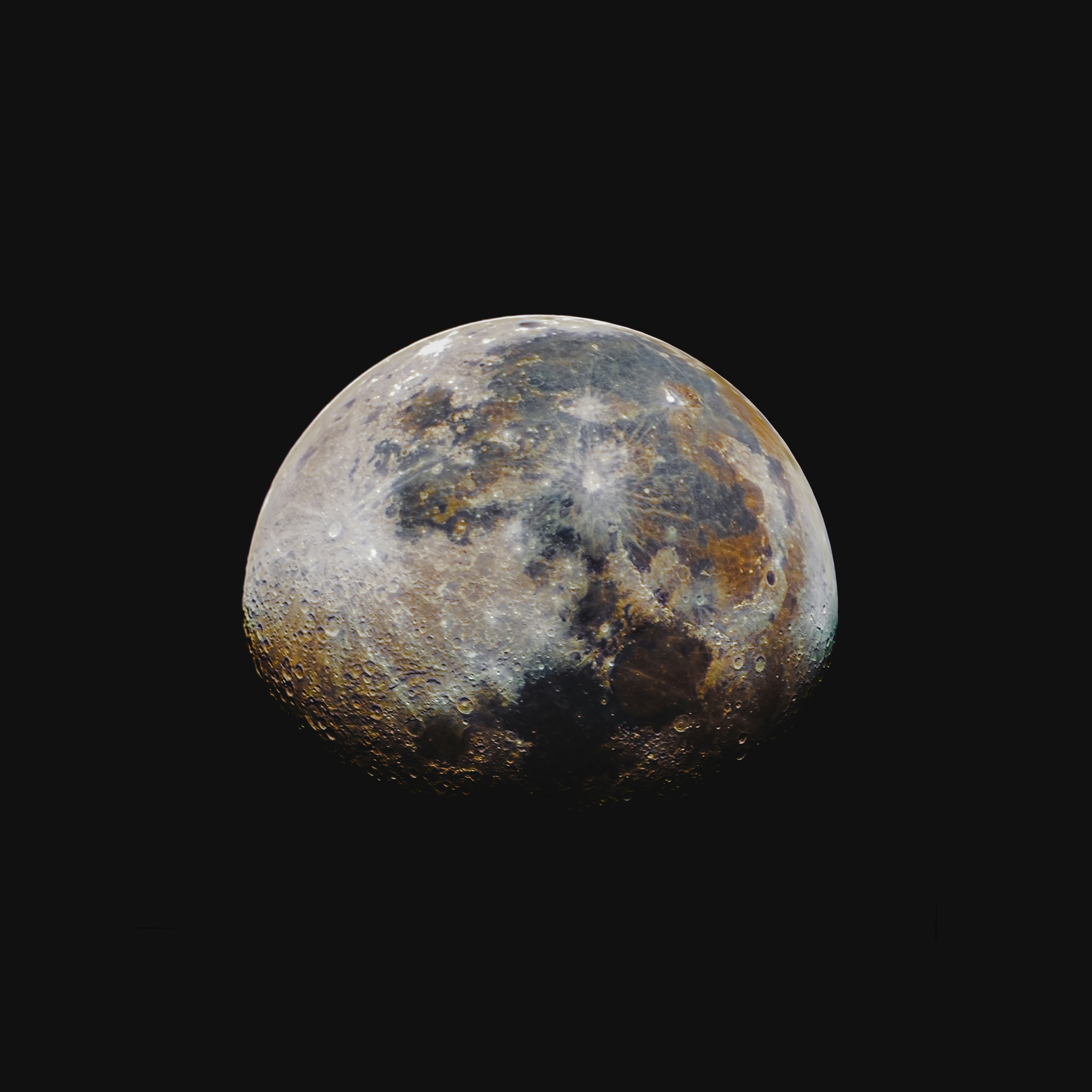 Full moon in black background