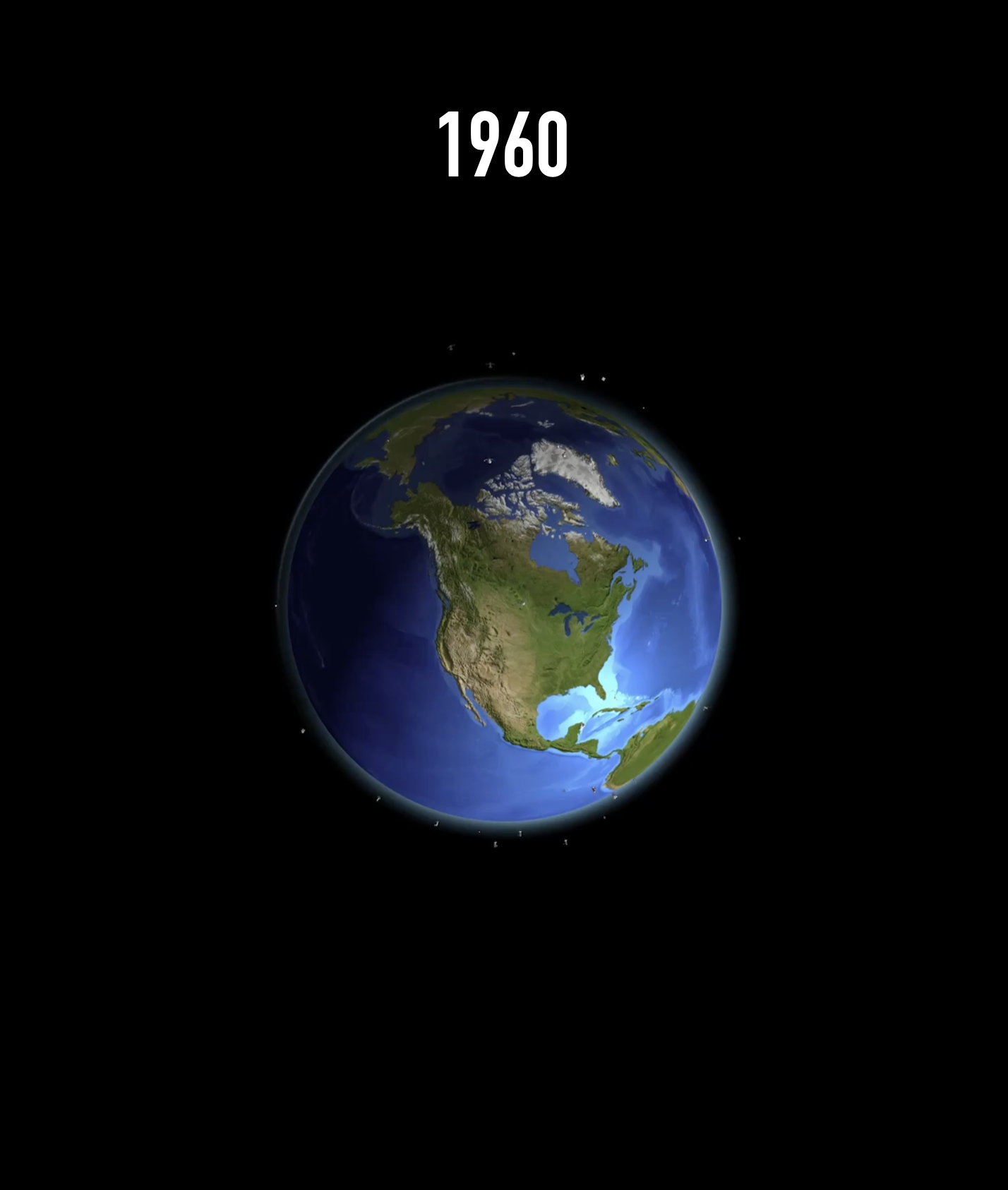 Quantità di detriti nello spazio nel 1960