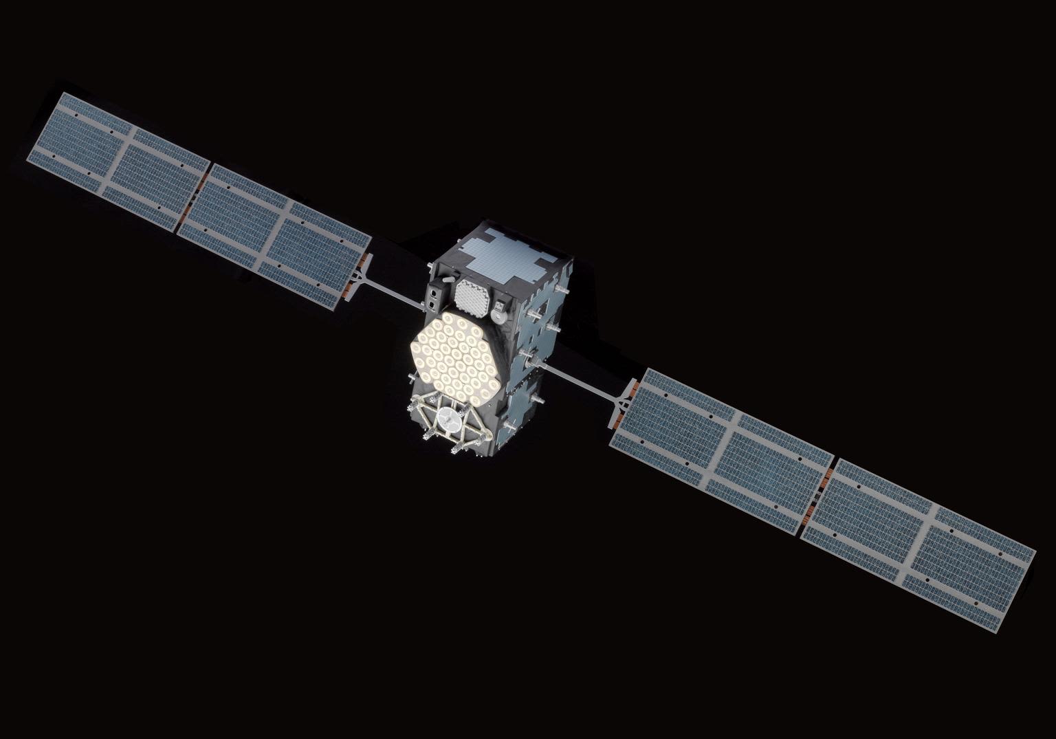 Modello in scala del satellite di navigazione Galileo, Paragon Creative, York, 2014